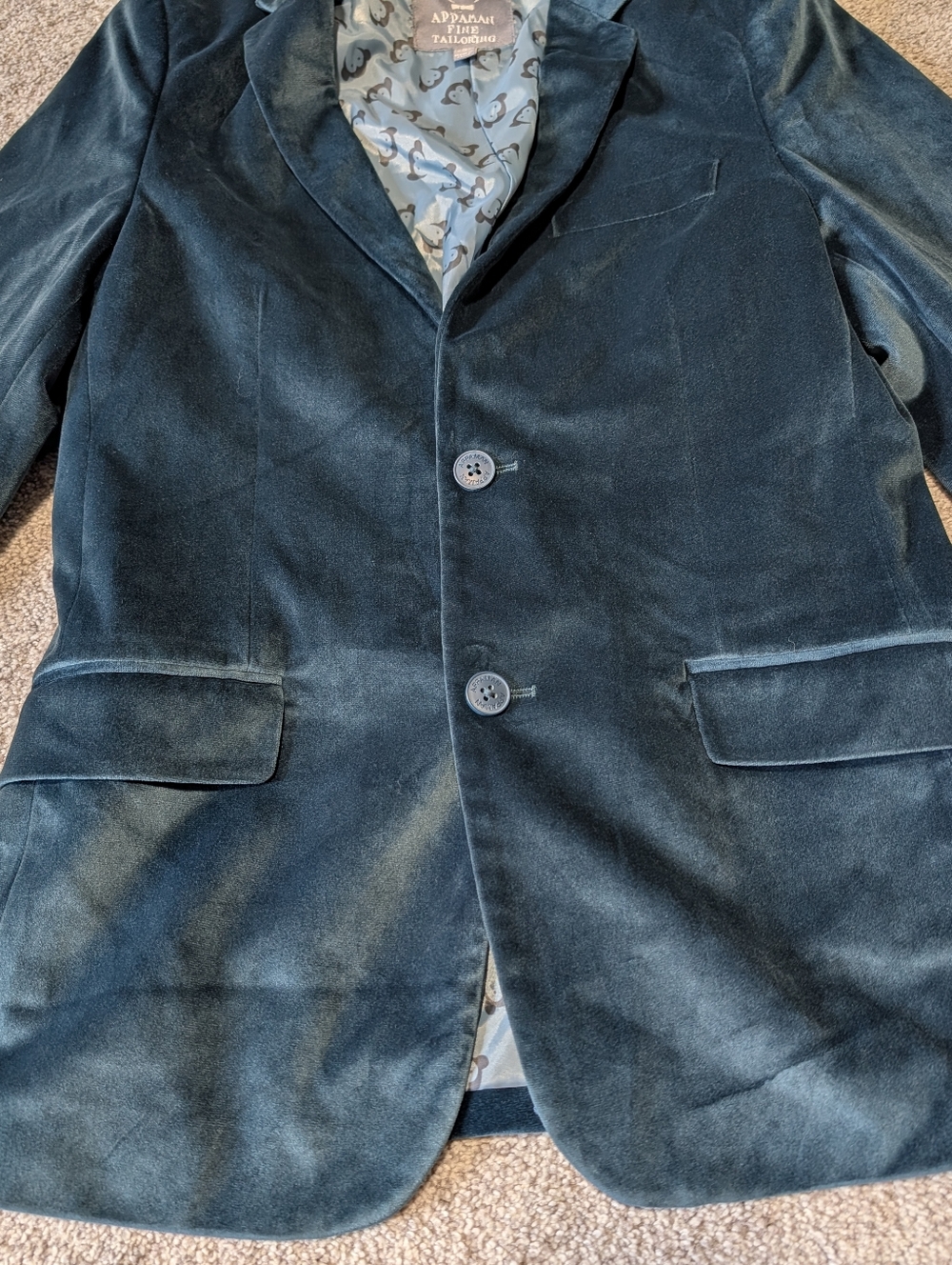 Appaman Boys Velvet Blazer Blue Size 16 Formal Jacket Wedding Holiday Suit Coat - Picture 4 of 6